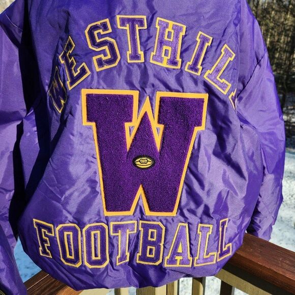 DeLong Westfield Football Varsity Letterman Pullover Jacket Vikings 4XL Long USA